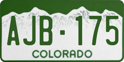 CO license plate AJB175