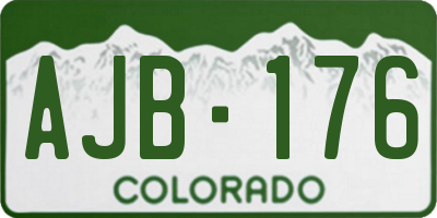 CO license plate AJB176