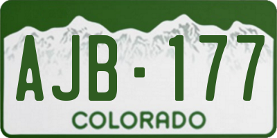 CO license plate AJB177
