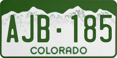 CO license plate AJB185