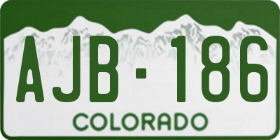 CO license plate AJB186