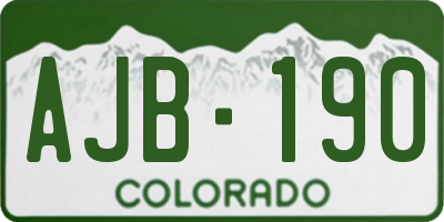 CO license plate AJB190