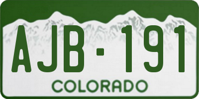 CO license plate AJB191