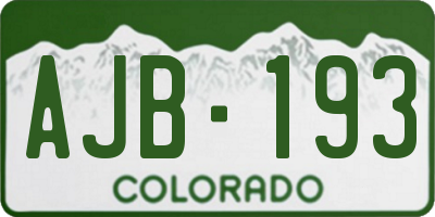 CO license plate AJB193