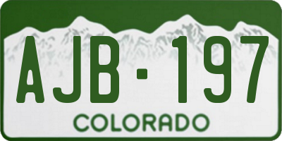 CO license plate AJB197