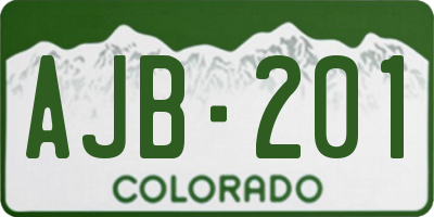 CO license plate AJB201