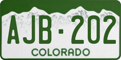 CO license plate AJB202