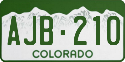 CO license plate AJB210