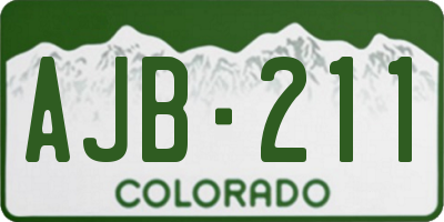 CO license plate AJB211