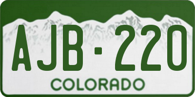 CO license plate AJB220