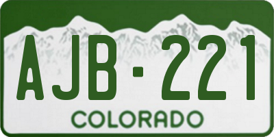 CO license plate AJB221