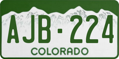 CO license plate AJB224