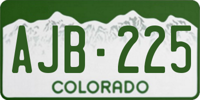 CO license plate AJB225