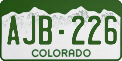 CO license plate AJB226