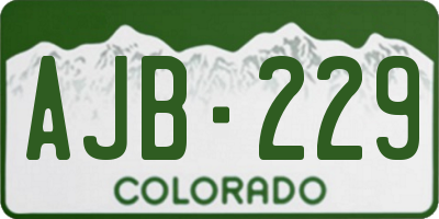 CO license plate AJB229