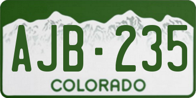 CO license plate AJB235