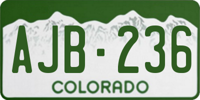 CO license plate AJB236