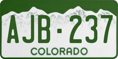 CO license plate AJB237