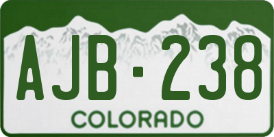 CO license plate AJB238