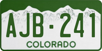 CO license plate AJB241
