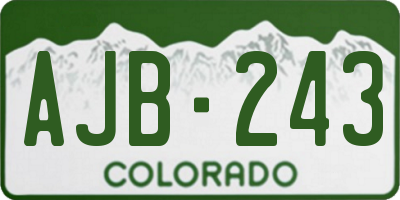 CO license plate AJB243