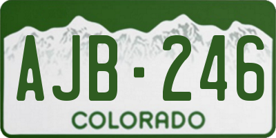 CO license plate AJB246