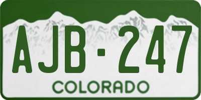 CO license plate AJB247