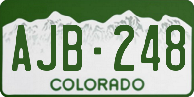CO license plate AJB248
