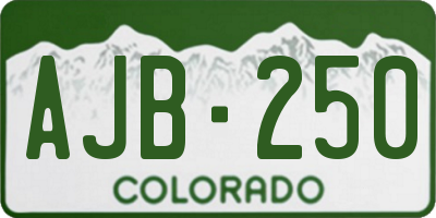CO license plate AJB250