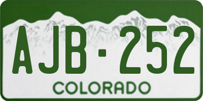 CO license plate AJB252