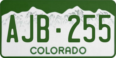 CO license plate AJB255