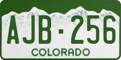 CO license plate AJB256