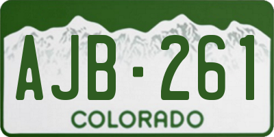 CO license plate AJB261