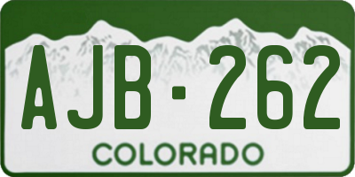CO license plate AJB262