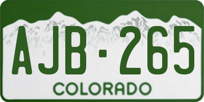 CO license plate AJB265