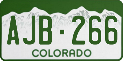 CO license plate AJB266