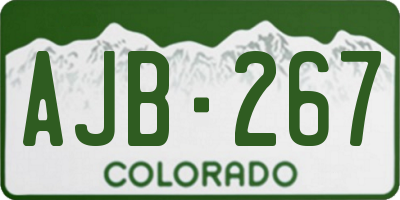 CO license plate AJB267