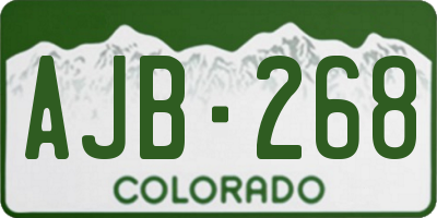 CO license plate AJB268