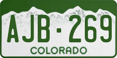 CO license plate AJB269