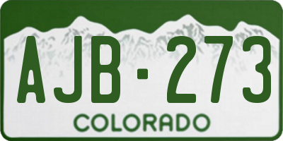 CO license plate AJB273