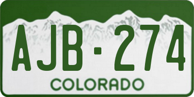 CO license plate AJB274