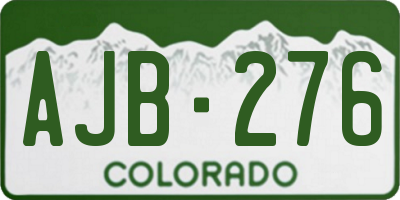 CO license plate AJB276