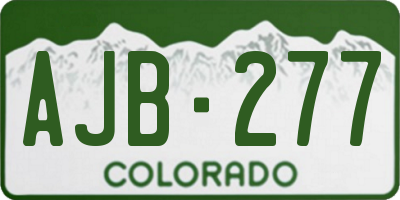 CO license plate AJB277