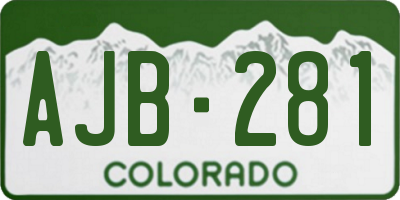 CO license plate AJB281