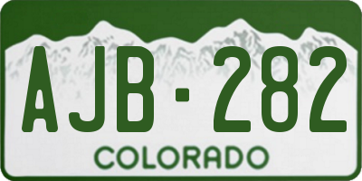 CO license plate AJB282