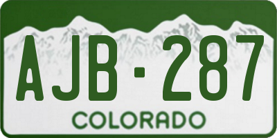 CO license plate AJB287