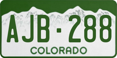 CO license plate AJB288