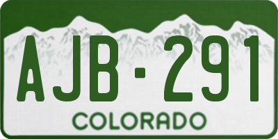 CO license plate AJB291