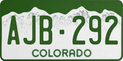 CO license plate AJB292