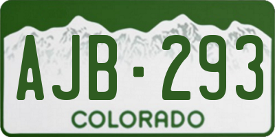 CO license plate AJB293